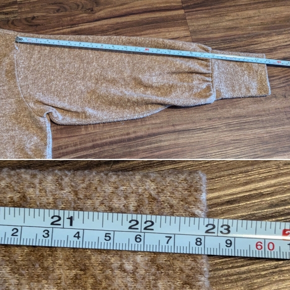 Maeve for Anthropologie XL cowl turtleneck sweater, camel, oversized women's - Picture 14 of 15